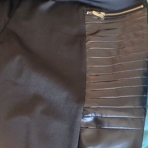Leather/cotton leggings